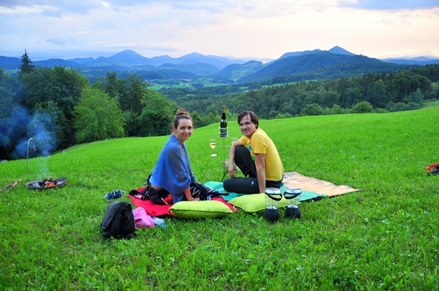 Romantic picnic dinner