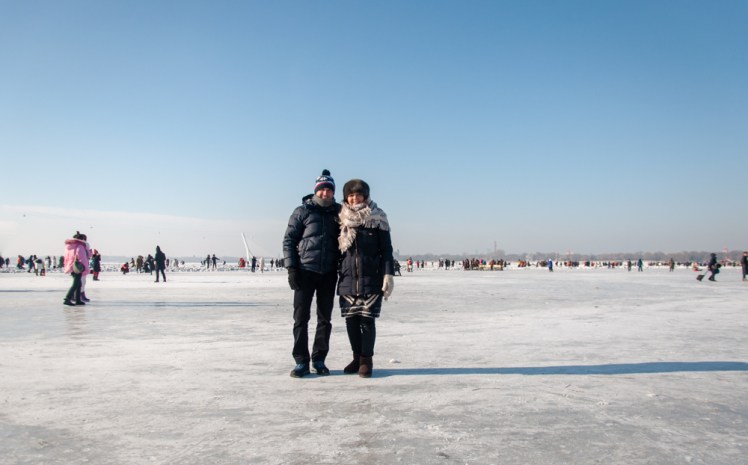 Harbin frozen river